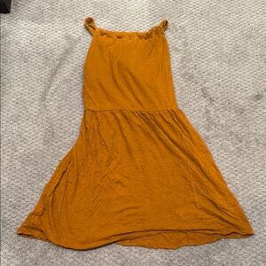 Chic Burnt Orange Sleeveless Criss-cross Strap Dress